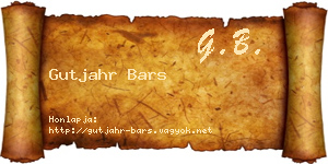 Gutjahr Bars névjegykártya